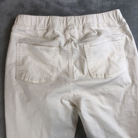 Eileen Fisher Women's Small  Stretch Waist Off White Organic Cotton Blend Jeans - Picture 11 of 12